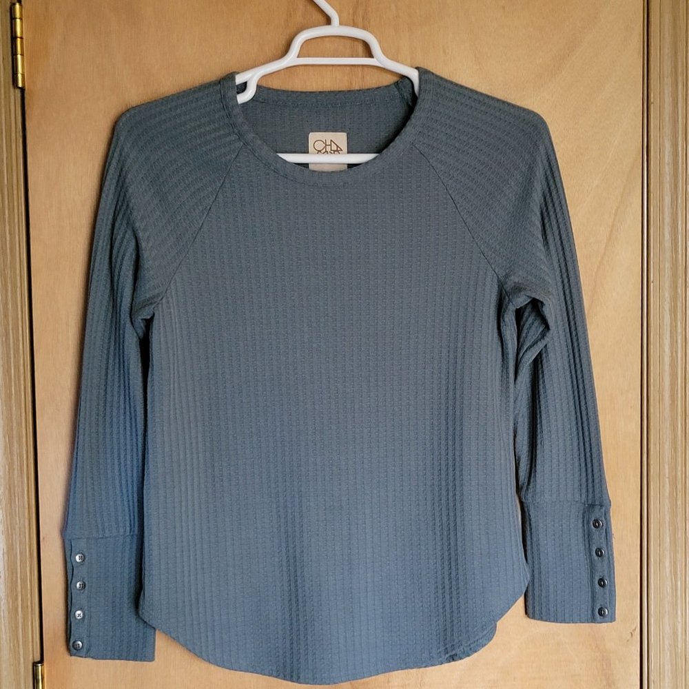 Chaser L Long Sleeve Blouse Blue Grey